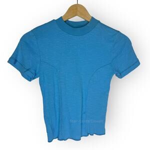 BDG Katie Seamed Cropped Baby Tee XS Short Sleeve Shrunken Fit Cotton Crewneck